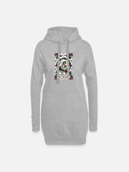 The Reader Fairy Card - Hoodie Dress - heather grey