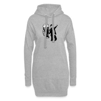 Bierman - Sweat-shirt à capuche long Femme - gris chiné - Devant