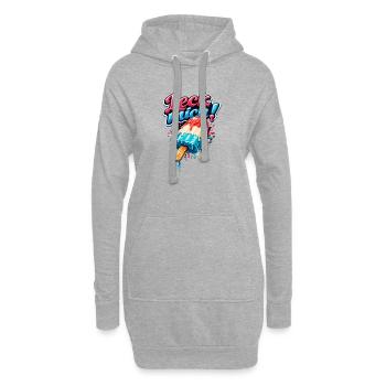 Leck mich Eis: Dreifarbig Eis am Stiel - Sweat-shirt à capuche long Femme - gris chiné - Devant