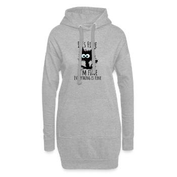 It's Fine Everything Is Fine Cat - Hoodie-Kleid - Grau meliert - Vorne