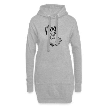Maman chien - Sweat-shirt à capuche long Femme - gris chiné - Devant