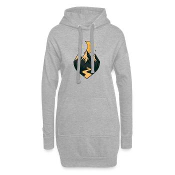 Under the moon and peaks - Hoodie Dress - heather grey - Front