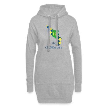 Île d'Oléron Carte Stylisée - Sweat-shirt à capuche long Femme - gris chiné - Devant
