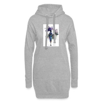 Urban Kimono Under Umbrella - Hoodie Dress - heather grey - Front
