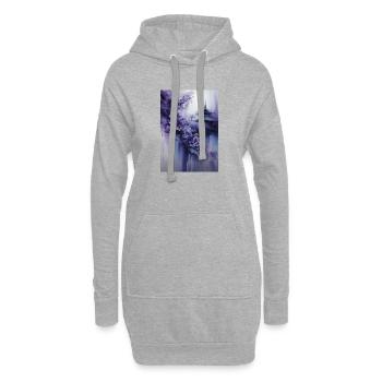 Purple Pagoda and Flowers - Hoodie Dress - heather grey - Front