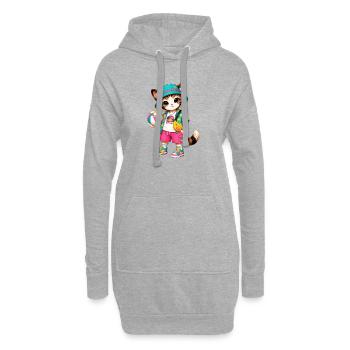 Cute Cat Beach Summer Tropical - Hoodie Dress - heather grey - Front