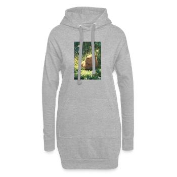 Sun hamster in the grass - Hoodie Dress - heather grey - Front