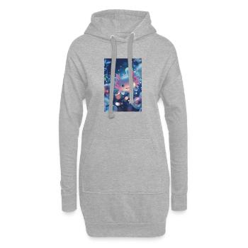 Axolotl Abyssal Fairy Fish - Hoodie Dress - heather grey - Front