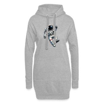 Imprimé de bandes dessinées rétro d’astronautes - Sweat-shirt à capuche long Femme - gris chiné - Devant