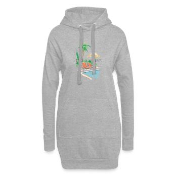 Journées calmes - Sweat-shirt à capuche long Femme - gris chiné - Devant