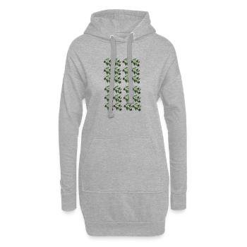 Motif des branches d’olivier - Sweat-shirt à capuche long Femme - gris chiné - Devant