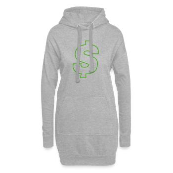 Conception du contour en dollar néon - Sweat-shirt à capuche long Femme - gris chiné - Devant