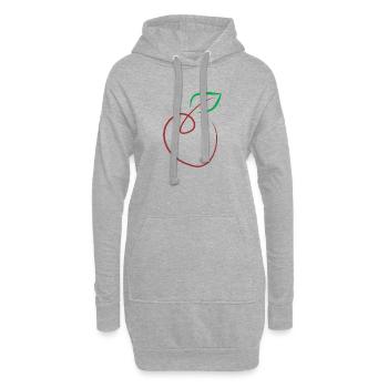 Apfel - Hoodie-Kleid - Grau meliert - Vorne