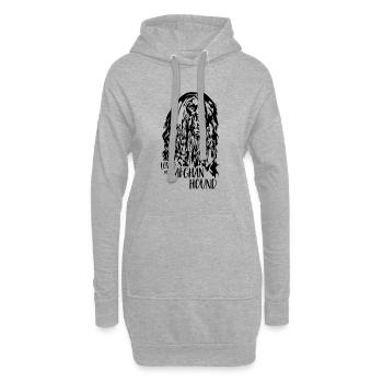 Afghane loved by an Afghan Hound Greyhound Wilsigns - Hoodie Dress - heather grey - Front