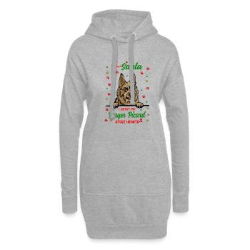 Berger Picard Hund Weihnachten Hunderasse - Hoodie-Kleid - Grau meliert - Vorne