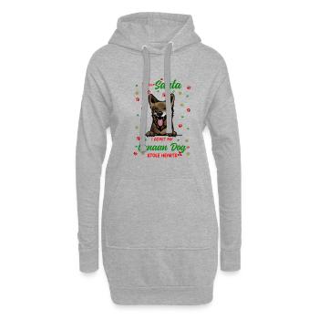 Canaan Hund Hund Weihnachten Hunderasse - Hoodie-Kleid - Grau meliert - Vorne
