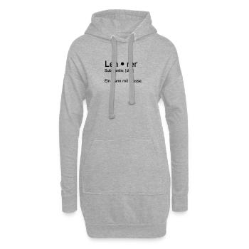 Lehrer - Hoodie-Kleid - Grau meliert - Vorne