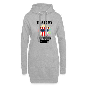 Lustiges Sprichwort Popcorn essen köstlicher Mais - Hoodie-Kleid - Grau meliert - Vorne