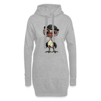 Strauß Halloween Zombie - Hoodie-Kleid - Grau meliert - Vorne
