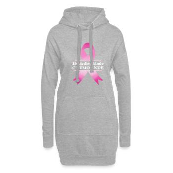 Chemo Krebstherapie Krebs Geschenk - Hoodie-Kleid - Grau meliert - Vorne
