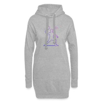 Pickleball Pickleball Racquetball Femme - Sweat-shirt à capuche long Femme - gris chiné - Devant