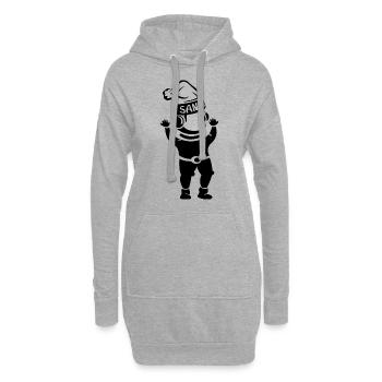 Astronaute Père Noël Symbole Logo icône Graphique - Sweat-shirt à capuche long Femme - gris chiné - Devant
