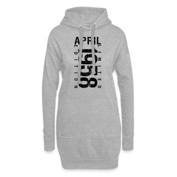 Anniversaire Avril 1958 Avril né en Avril 1958 - Sweat-shirt à capuche long Femme - gris chiné - Devant