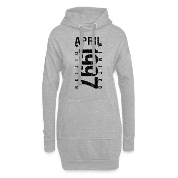 Anniversaire Avril 1997 Avril né en Avril 1997 - Sweat-shirt à capuche long Femme - gris chiné - Devant