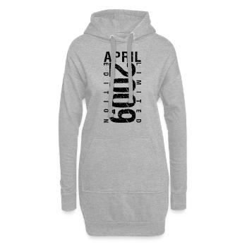 Anniversaire Avril 2009 Avril né en Avril 2009 - Sweat-shirt à capuche long Femme - gris chiné - Devant
