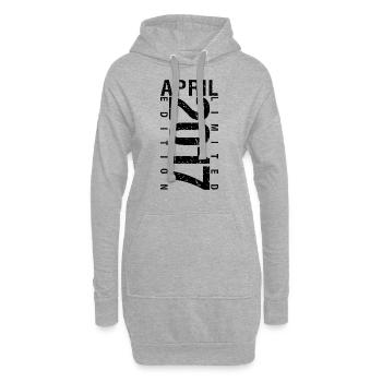 Anniversaire Avril 2017 Avril né en Avril 2017 - Sweat-shirt à capuche long Femme - gris chiné - Devant