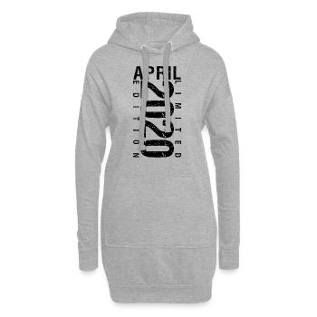 Geburtstag April 2020 April geboren im April 2020 - Hoodie-Kleid - Grau meliert - Vorne