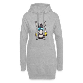 Esel Apres Ski Bier - Hoodie-Kleid - Grau meliert - Vorne
