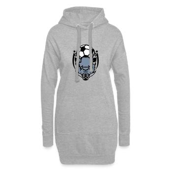 Fußball Fußball-Logo wilden Eber boar3 - Hoodie-Kleid - Grau meliert - Vorne
