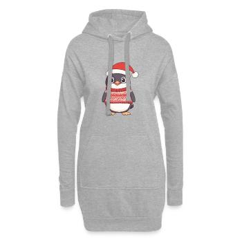 Pinguin Weihnachten Comic - Hoodie-Kleid - Grau meliert - Vorne