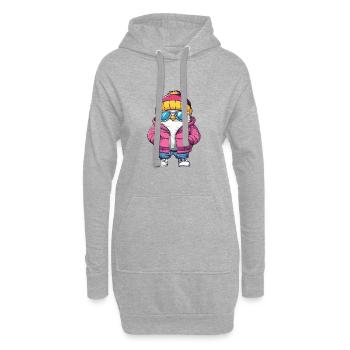 Taube Vogel Cool Comic - Hoodie-Kleid - Grau meliert - Vorne