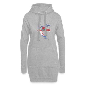 Croatia Flag - Hoodie-Kleid - Grau meliert - Vorne
