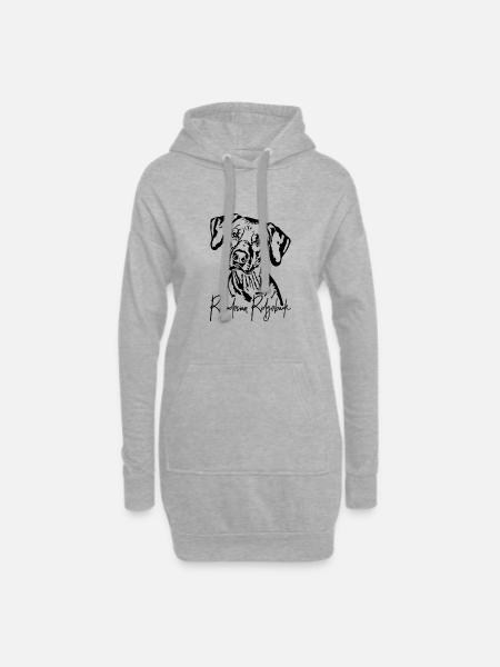 RHODESIAN RIDGEBACK Hunde Portrait Wilsigns - Hoodie-Kleid - Grau meliert