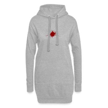 Spatter de sang d'une blessure par balle - Sweat-shirt à capuche long Femme - gris chiné - Devant