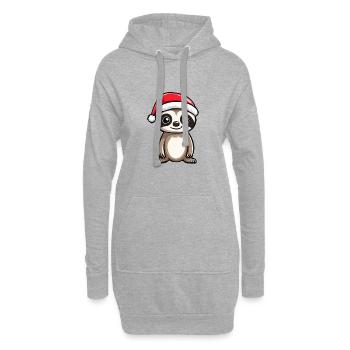 Caméléon Noël Mignon - Sweat-shirt à capuche long Femme - gris chiné - Devant
