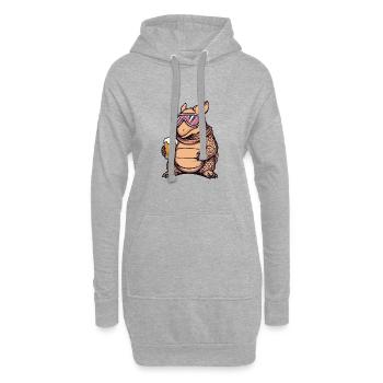Gürteltier Ski Bier - Hoodie-Kleid - Grau meliert - Vorne