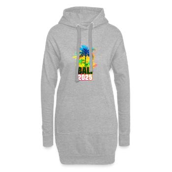 Bali 2025 Bunt Palmen - Hoodie-Kleid - Grau meliert - Vorne