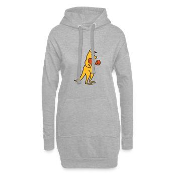 boxing kangaroo - Sweat-shirt à capuche long Femme - gris chiné - Devant