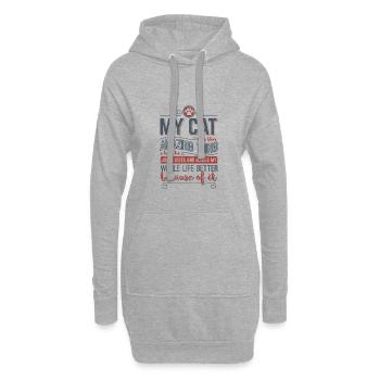 Cat Love> Mon chat incroyable rend ma vie meilleure - Sweat-shirt à capuche long Femme - gris chiné - Devant