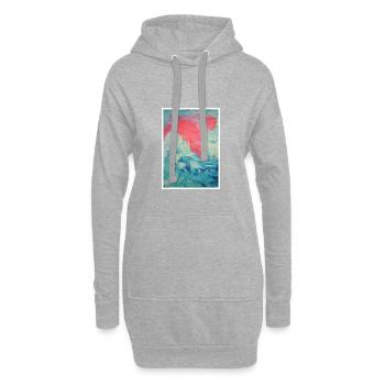 Reproduction d'art originale "Wolf" - Sweat-shirt à capuche long Femme - gris chiné - Devant