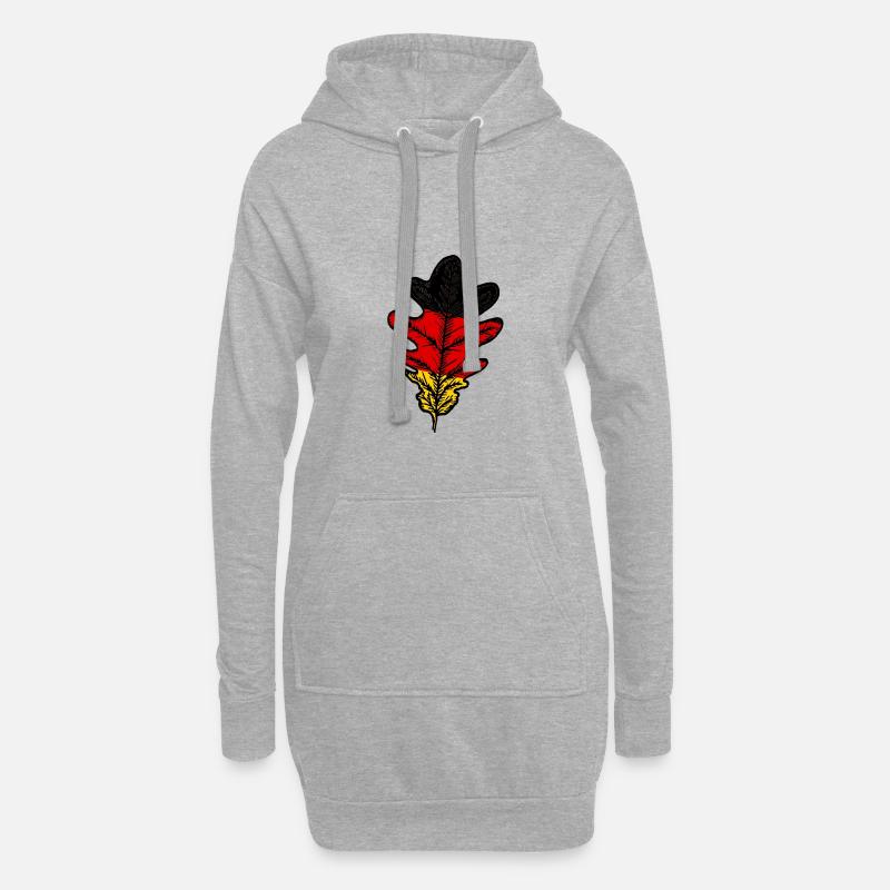 Eichenblattflagge - Hoodie-Kleid - Grau meliert