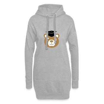 Docteur ours avec cadeau de mortier Thèse de doctorat - Sweat-shirt à capuche long Femme - gris chiné - Devant