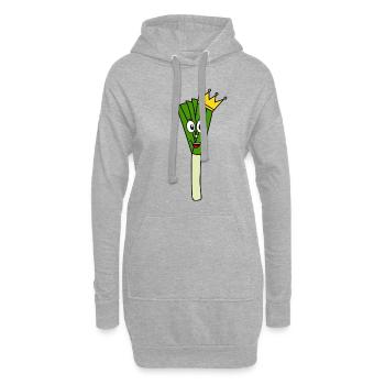 Altesse poireaux - Sweat-shirt à capuche long Femme - gris chiné - Devant