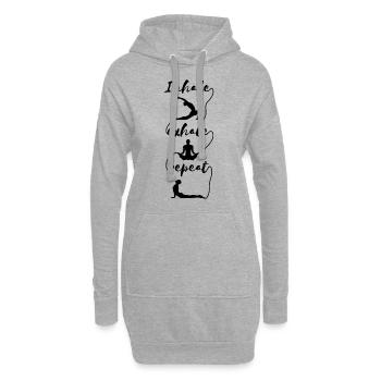 Yoga Meditation Spiritualität Atmung Schwarz - Hoodie-Kleid - Grau meliert - Vorne
