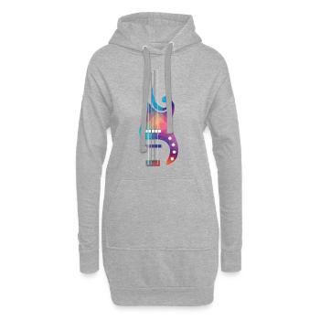 Bass Lover | Bass | Bunt - Hoodie-Kleid - Grau meliert - Vorne
