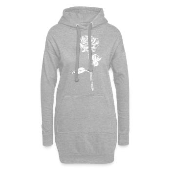 Rose Symbol Illustration Silhouette - Hoodie-Kleid - Grau meliert - Vorne